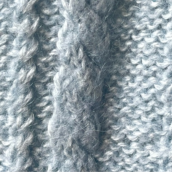 Blue Wool Handcrafted V neck button down Cardigan sweater SZ: M - Picture 9 of 11